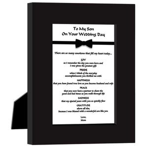 Boda regalo para hijo de mamá "para mi hijo on your wedding day" Sweet Poema en el marco de la Madre de la Novio
