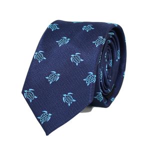 mendepot microfibra Jacquard Patrón De Tortuga de mar azul tortuga Animal de corbata Necktie