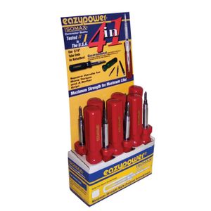Eazypower 86671 - Juego de destornilladores 4 en 1 (12 unidades), color naranja #2/T15 Phillips/TeeStar, #1/4-5 Phillips/Sloted; 5/16 pulgadas, hexago