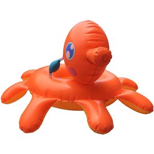 Big Summer - Flotador hinchable de piscina en tubo de fiesta para niños con spray integrado, anillo de natación con diseño de calamar y sealión, squid
