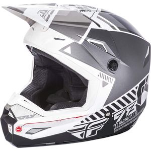 Fly Racing unisex-adult full-face-helmet-style Elite casco (mate blanco/gris, juventud pequeño/medio/grande)