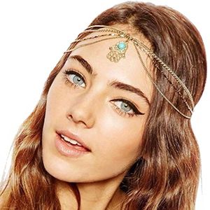 Jovono Womens Vintage Headband Head Chain con turquesa borla para mujeres y niñas