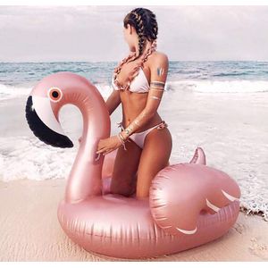 Vercico flotador hinchable flamenco piscina oro rosa piscina fiesta juguete natación salón flotador Raft