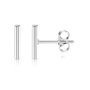 Pendientes minimalistas de oro de 14 quilates, con barra pequeña