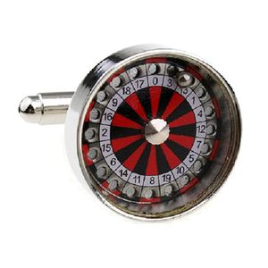 mrcuff Rueda de la ruleta Par de gemelos en una caja de regalo y paño de pulido