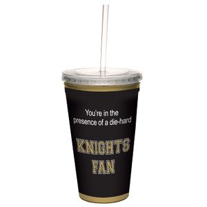 tree-free Greetings cc34925 Caballeros College con pajita reutilizable de baloncesto, 16-Ounce