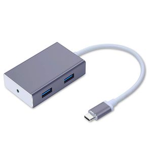Alinker USB C Hub, adaptador de 4 puertos USB C a USB 3.0, compatible con dispositivos USB tipo C, Ultra Mini, Plug and Play, con diseño de cable pleg