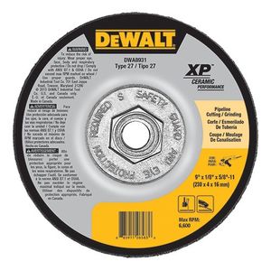 DeWalt dwa8931 Extended Performance Pipeline 9-Inch de molienda x 1/8-Inch x 5/8-inch -11 cerámica abrasivo