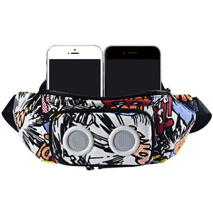 Exterior Bluetooth Fanny Pack paquete de bolso de cintura con 2 bocinas estéreo inalámbricas USB Para senderismo recargable Running cintura para Mujer