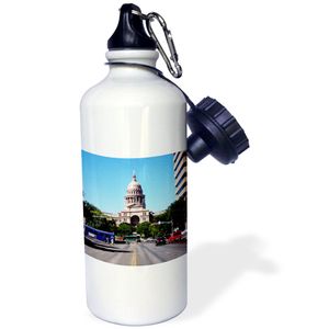 3dRose WB _ _ _ _ _ _ _ _ _ _ 184390 _ _ _ _ _ _ _ _ _ _ 1 " Capital del Estado de Texas en Austin Texas, Final de calle, foto "Deportes botella de ag