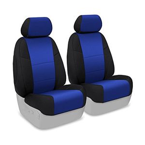 Coverking Custom Fit Front 5050 Funda de asiento con cubo para ciertos modelos Honda Accord Azul de neopreno con laterales negros