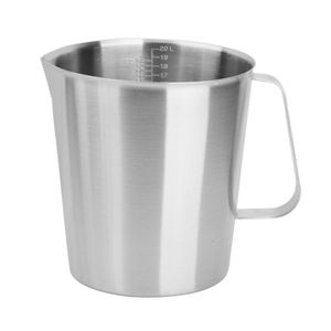 Generic Cono de acero inoxidable 500 ml líquido taza de medir graduación Boquilla antigoteo para café Leche, Plateado