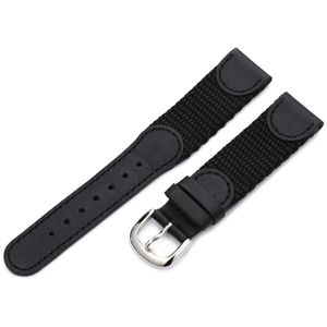 hadley-roma de los hombres msm866ra 180 18-mm Negro Estilo "swiss-army Nailon y piel correa para reloj