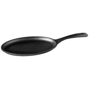 Victoria skl-218 Griddle Sazonado de hierro fundido Fajita sartén ovalada, Regular, color negro