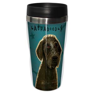 tree-free Greetings sg24033 Negro Labradoodle de John W. dorado 16-Ounce SIP 'n Go Lined de acero inoxidable Travel Tumbler