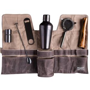 Root7 - Kit de barman profesional de alta calidad, para casa y lugar de trabajo, coctelera de 19 onzas, cuchilla de bar, medidor, mortero de madera, c