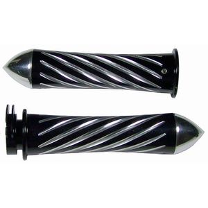 Yana Shiki a3250bp Black Swirl estilo diseño curvo Grip con punta Flush End Caps