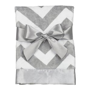 Bearington Baby Chevron pequeño mantita de seguridad (Gris) 16" x 16"