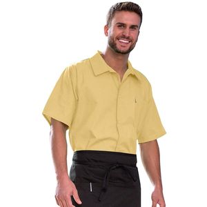 uncommon threads Unisex Classic 5 botones restaurante utilidad camisa, XXXL, Girasol