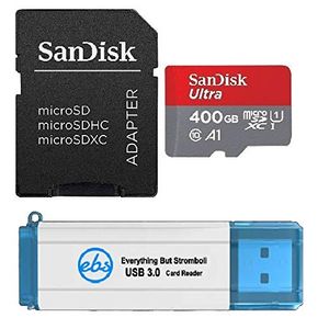 SanDisk 400GB SDXC Micro Ultra Memory Card and SD Adapter Bundle Works with Samsung Galaxy S10, S10+, S10e Phone Class 10 (SDSQUAR-400G-GN6MA) Plus (1