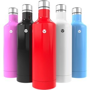 Vremi Botella de agua de acero inoxidable de 16 onzas, doble pared, aislada al vacío, botella de agua de metal para viajes o gimnasio, sin BPA, con ta