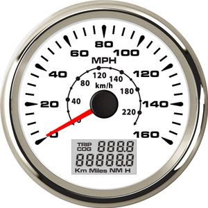 ELING - Calibre de velocímetro universal GPS de 160 mph 136.7 mi/h para coche de carreras y motocicletas, 3.346 in 9-32 V