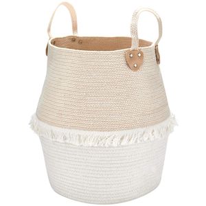 Cesta de almacenamiento de cuerda tejida – Cesta para la colada grande de 15.7 x 15.0 x 15.0 in organizador de manta de algodón, contenedores de guard