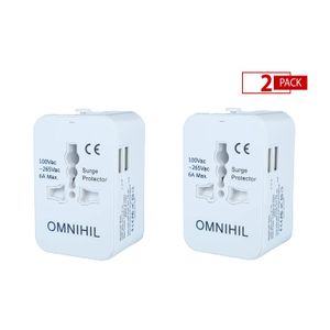 OMNIHIL International - Cargador universal universal universal universal universal universal para viajes, con doble puerto de carga USB para Estados U