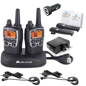 Midland consumidor Radio t77vp5 x-talker 36 canal GMRS hasta 38 mile de alcance con códigos de alerta de clima y 121 incluye una funda de transporte y