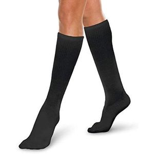 Calcetines de compresión médicos con núcleo hilado, ligero graduado de rodilla, calcetines de compresión de vuelo alto (10 a 15 mmHg), xxL, Negro