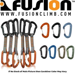 Fusion Climb 6-Pack 11 cm Quickdraw Set con alambre contigua Naranja Puerta Carabiner/contigue Negro Straight Gate Carabiner