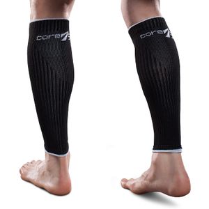 coresport Athletic Pierna mangas para apoyo – 15 – 20 mmHg Mild Compresión para atletas, negro, M