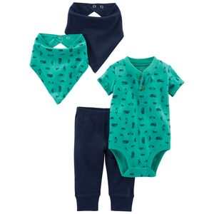 Alegrías simples por 4 piezas Body los muchachos de Carter, pantalón, peto y gorra Set