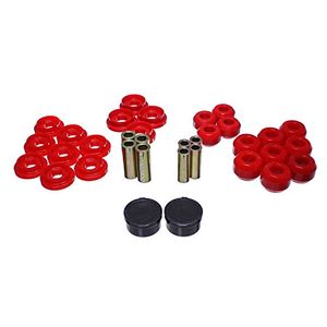 Energy Suspension 83133R Juego de casquillos del brazo de control Red Rear Juego de casquillos del brazo de control de poliuretano