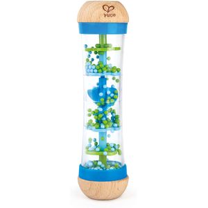 Hape gotas de lluvia con cuentas | Mini juguete musical de madera para batido y sonajero, azul, número de modelo: E0328B