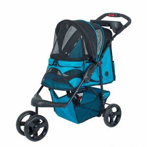 petique fácil por un lado plegar Pet carriola de viaje para pequeño, mediano, grande perro y gato, Turquoise