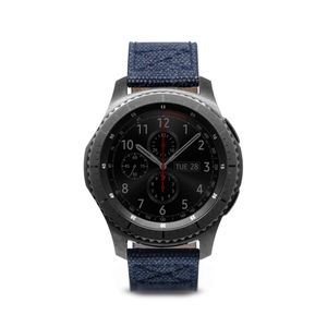 [Diseño SLG] D+ Correa de lona de cera para Gear S3 Frontier/Classic 1.811 in, correa de lona de repuesto para Galaxy Watch 0.866 in para SM-R760 con