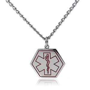 Max pétalos – Blood Thinner Medical Alert ID Collar con Colgante de acero inoxidable con cadena de 26"