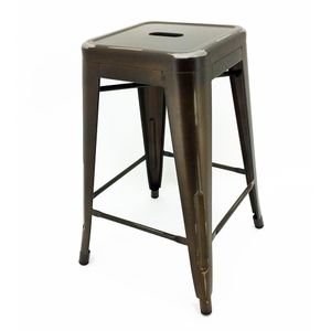 Juego de 2 Ajax 24" contemporáneo acero tolix-style taburete – cobre envejecido