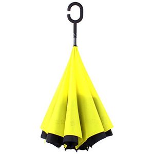horande doble capa invertida Sombrillas Reverse plegable paraguas resistente al viento Big asa de paraguas para lluvia para exterior (con forma de coc