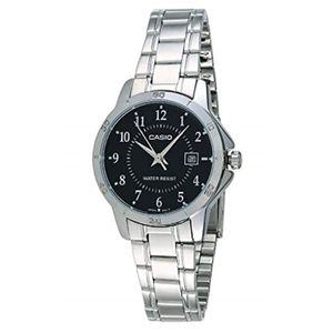 Casio ltp-v004d-1b de la mujer acero inoxidable analógico reloj