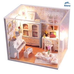 kisoy romántica y Cute Dollhouse miniatura Kit de bricolaje casa habitación bricolaje regalo perfecto para los amantes de Amigos, creativa y familias