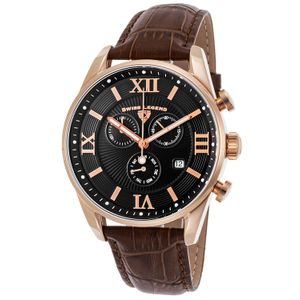 Swiss Legend "Bellezza Reloj Acero Inoxidable y Piel Casual de cuarzo suizo de los hombres, color: café (Modelo: 22011-rg-01-brn)