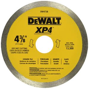 DeWalt dw4738 4 3/8-Inch by .060-inch mojado/seco XP4 porclean y baldosas Blade