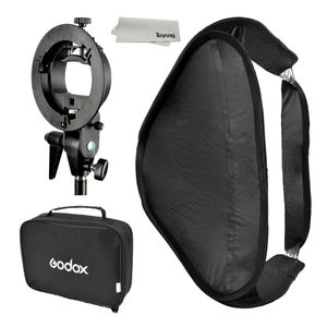 Godox Softbox con S Tipo Bracket Bowens S Mount Holder plegable Mini Tamaño 8080 cm Soft Box Kit para cámara Flash Fotografía de estudio
