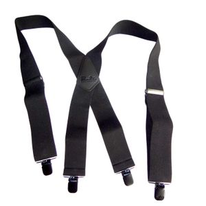 Shadow Black Heavy Duty Holdup Work Suspender 2" Wide with No-slip Clips
