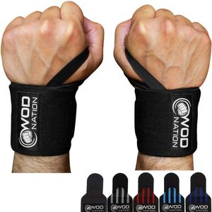 WOD Nation Wrist Wraps Weightlifting - Weight Lifting Wrist Wraps for Men & Women (12", 18", 24") + Includes Carrying Bag