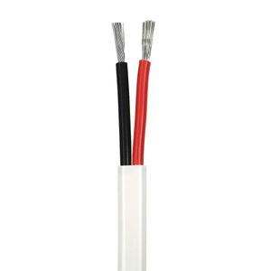 16/2 AWG Duplex Flat DC Marine Wire - Tinned Copper Boat Cable - White PVC Jacket, Red/Black Conductor - Made in The USA