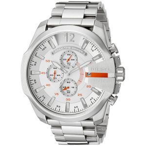 Diesel de los hombres Mega Chief Dz4328 Silver-tone Acero Inoxidable Reloj