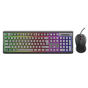 iMicro kb-rp2169 °C Rainbow retroiluminado teclado USB y mouse, Negro paquete de de 1